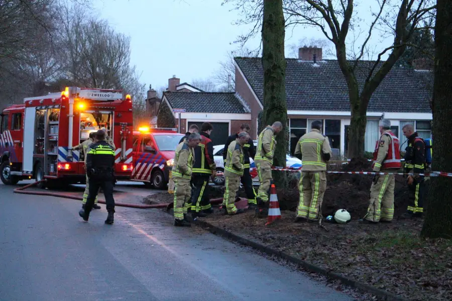 Gaslek op Edveensweg in Oosterhesselen