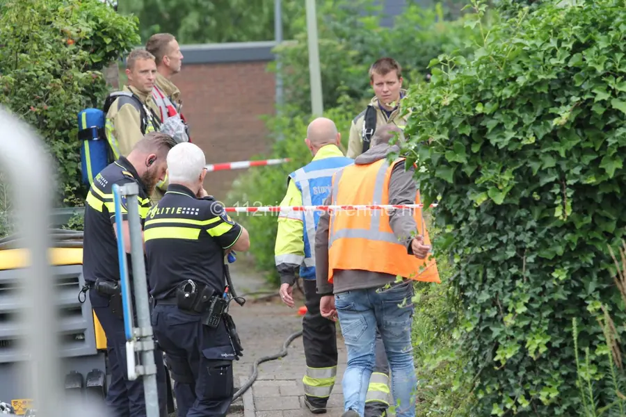 Fors gaslek in Emmen Aan de Laan Van Het Kwekebos