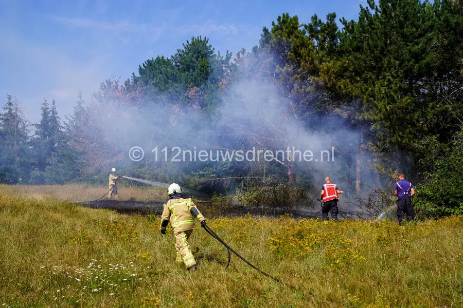 Natuurbrand bij de Kleine Rietplas in Emmen