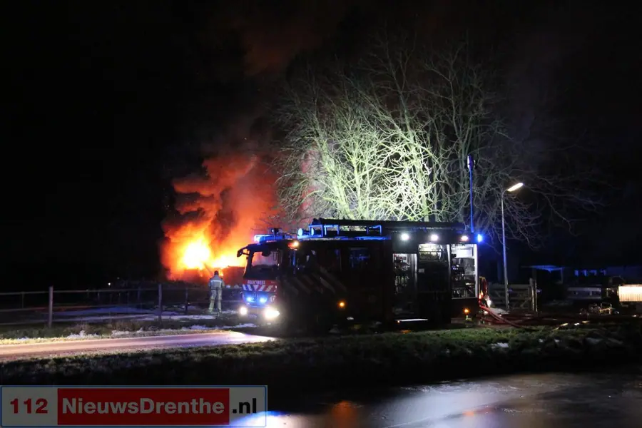 Uitslaande brand in schuur Noordscheschut
