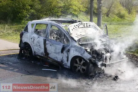 Auto uitgebrand aan de Veilingstraat in Nieuw-Amsterdam — foto 6 van 8