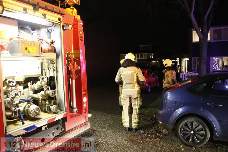 Brandweer Klazienaveen rukt uit voor een woningbrand aan De Kap