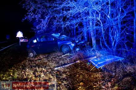 Automobilist raakt van de weg op de N34 bij Ees — foto 1 van 3