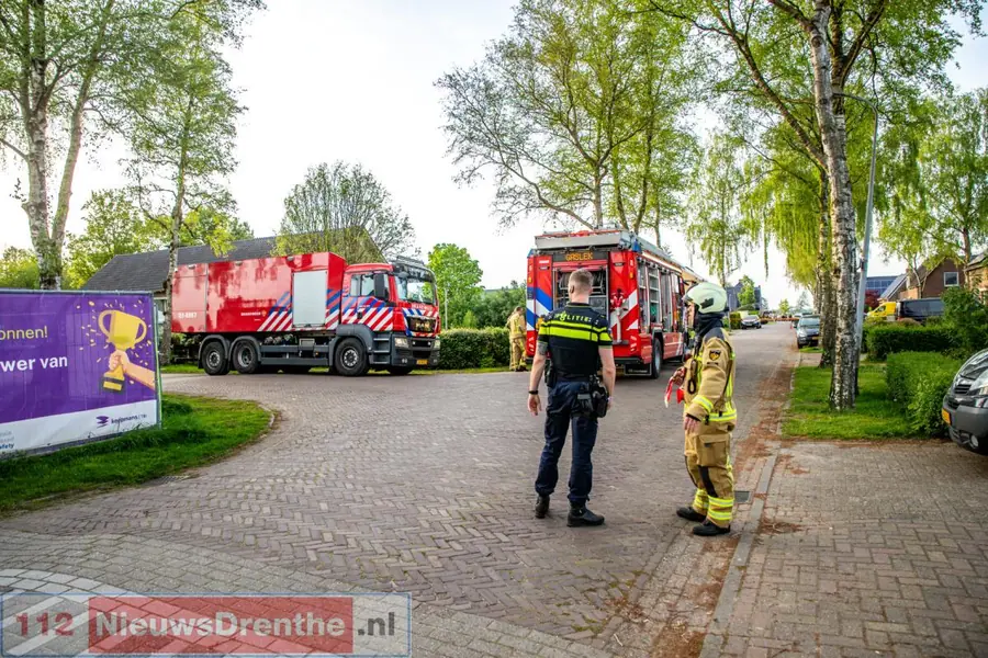 Flinke gaslek aan de Bernhardlaan in Nieuwlande