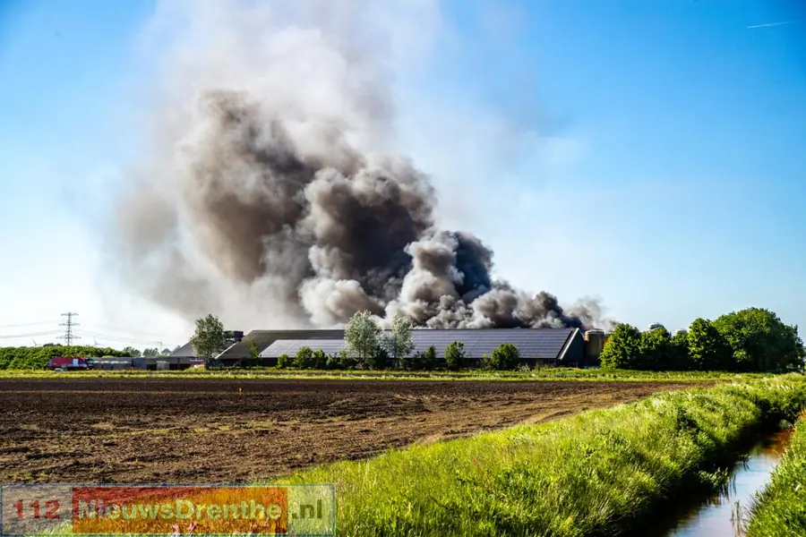 Grote brand bij varkensboerderij in Mussel [Video]