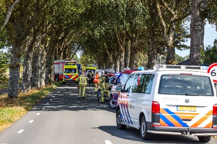 Auto botst frontaal op boom in Klijndijk; bestuurder bekneld — foto 3 van 4