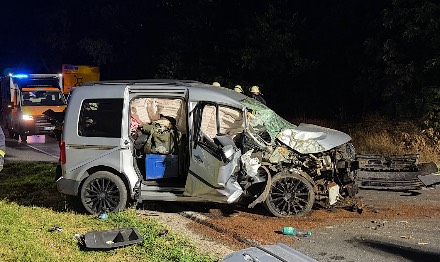 Auto raakt van de weg en botst tegen boom in Duitse Haren — foto 2 van 4
