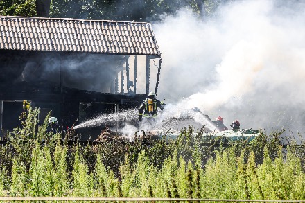 Grote brand in paardenstal in Ter Apel — foto 1 van 4